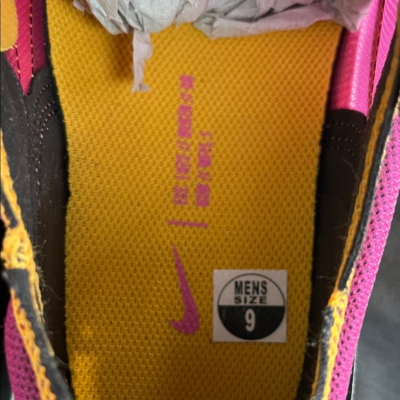 Nike Black and Pink Sneakers with Yellow Swoosh - Picture 2 of 9